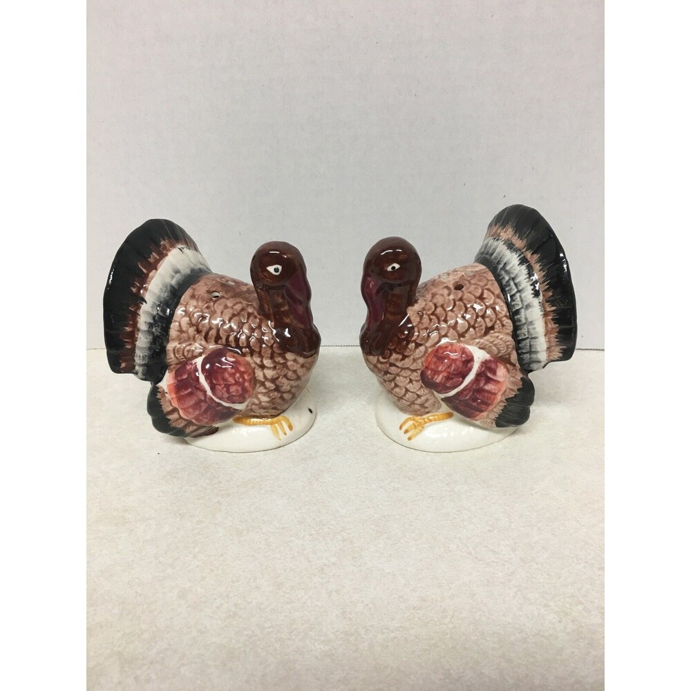 VINTAGE Ceramic Turkey Salt and Pepper Shakers  Thanksgiving  JAPAN